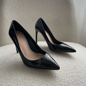 Zara patent black stiletto heels